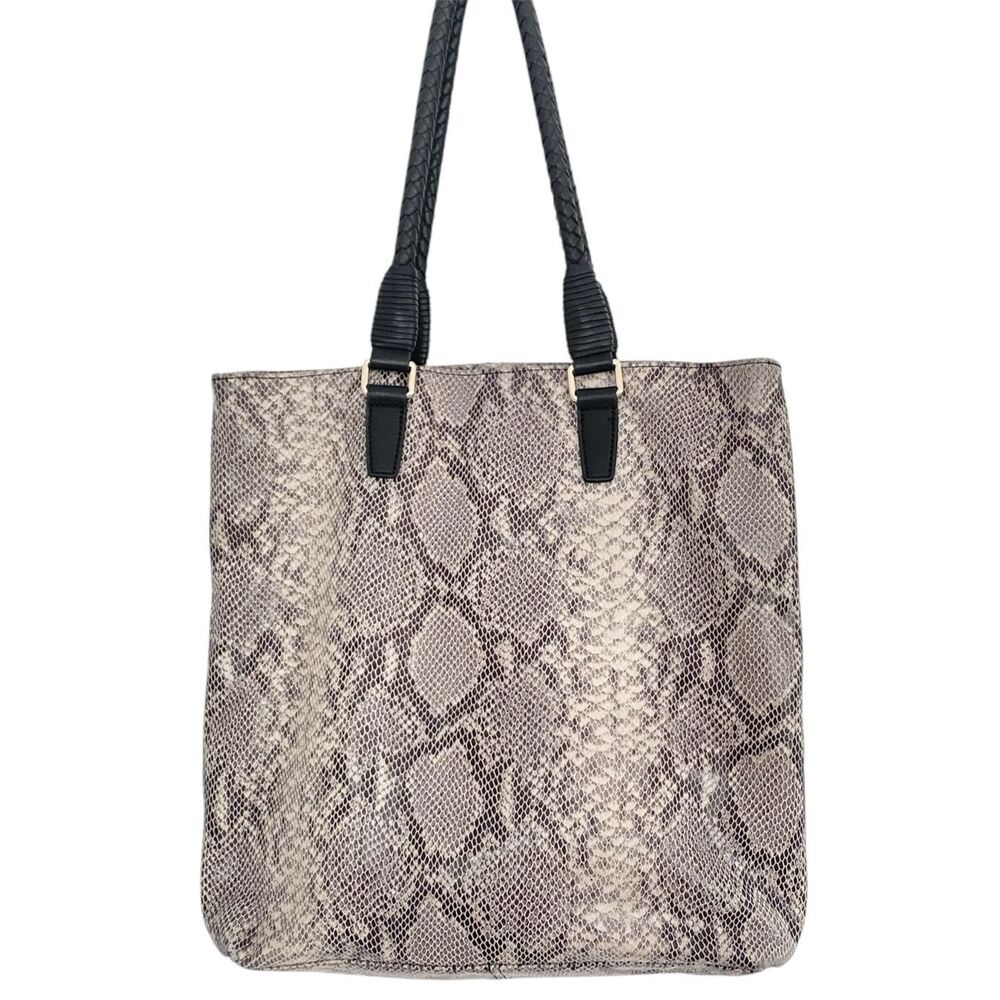 Margot Genuine Leather Snakeskin Pattern Large Tote bag